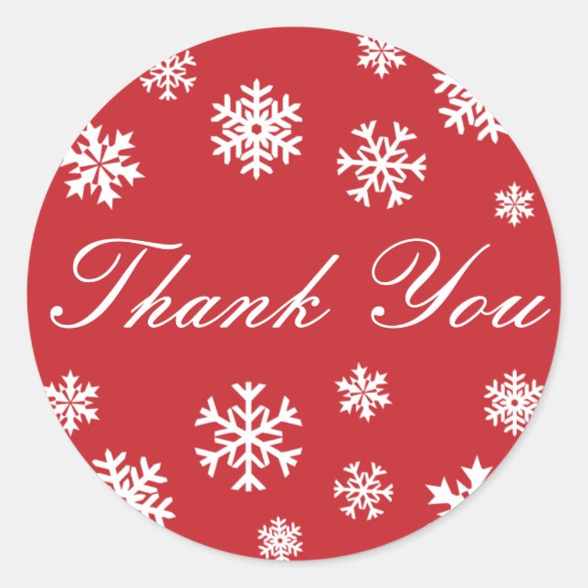 Thank You Snowflakes Envelope Sticker Seal (Front)