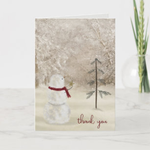 Thank You Snowman with Christmas star Card