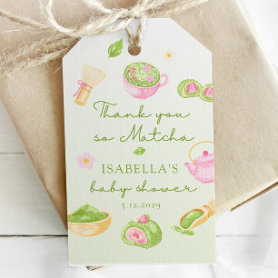 Thank you so Matcha tea Baby Shower Gift Tags