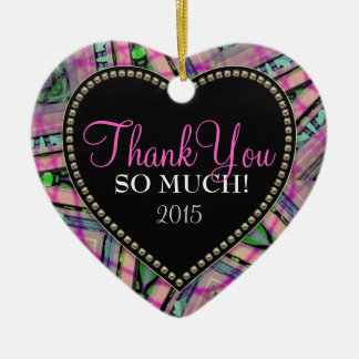 Thank You So Much Abstract Pink Heart Ornament