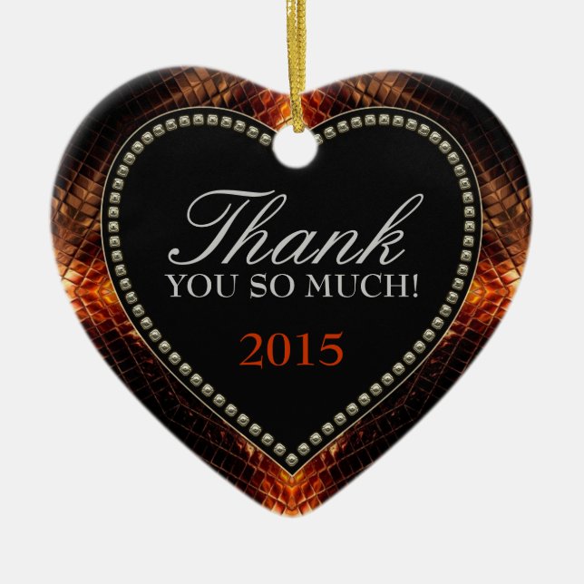 Thank You So Much Firey Heart Ornament (Front)