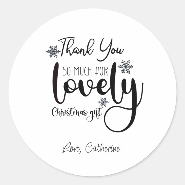 Thank you so much for lovely christmas gift  classic round sticker (Front)