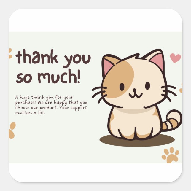 Thank You so Much for purchases  Square Sticker (Front)