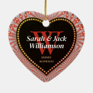 Thank You So Much Glow Fire Heart Ceramic Tree Decoration