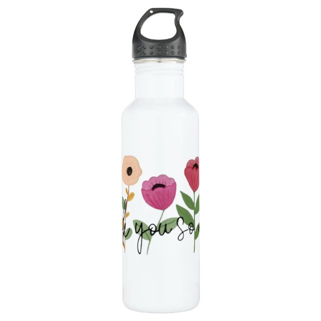 Thank You So Much Grateful Blooms With Thanks A No 710 Ml Water Bottle (Front)