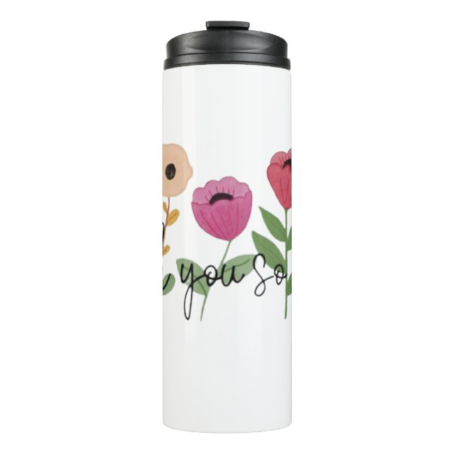 Thank You So Much Grateful Blooms With Thanks A No Thermal Tumbler (Front)