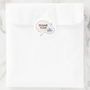 Thank you so much text in speech bubble classic round sticker