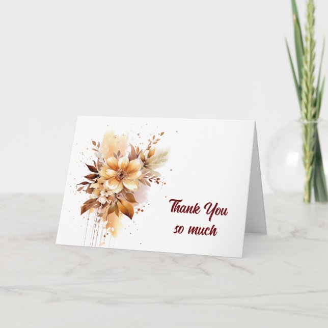 Thank You So Much Wedding Baby Shower Blank Folded Card (Front)