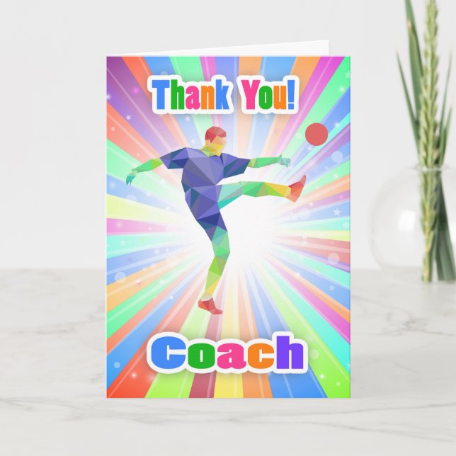 Thank you soccer / football coach, with abstract card (Front)