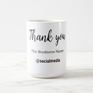 thank you social media business name date simple f coffee mug