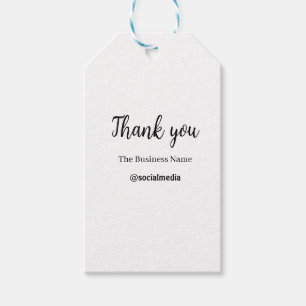 thank you social media business name date simple f gift tags