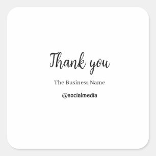 thank you social media business name date simple f square sticker