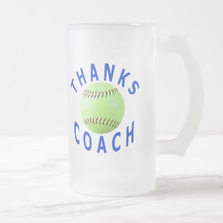 Thank You Softball Coach Gift Frosted Glass Mug