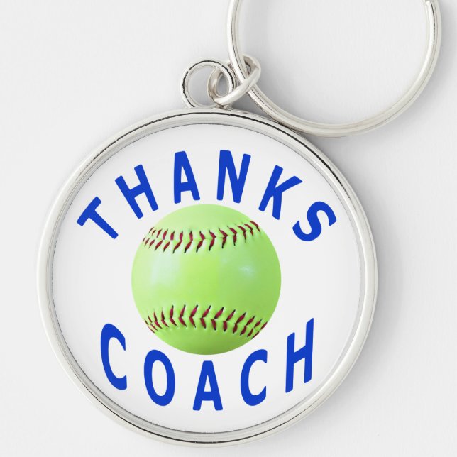 Thank You Softball Coach Greeting Cards & Gifts Key Ring (Front)