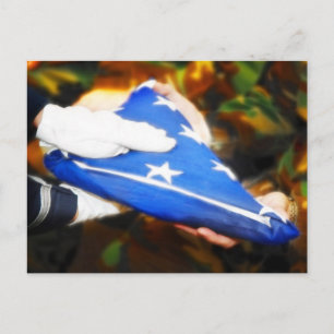 "Thank You" Soldier Receiving the American Flag Postcard