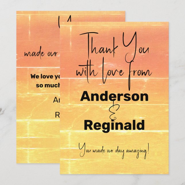 Thank You Space for Message Two-Sided Summer Peach Card (Front/Back)
