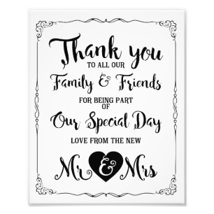 thank you special day wedding sign