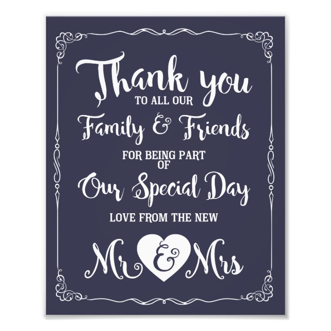 thank you special day wedding sign (Front)