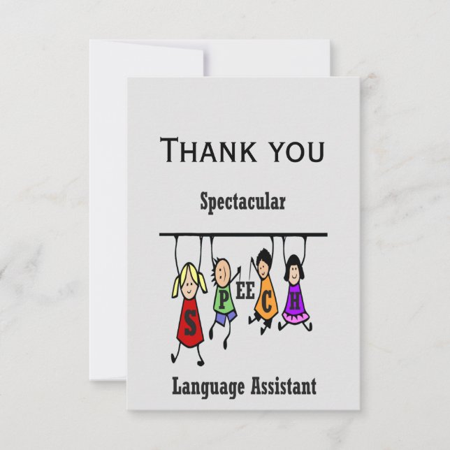 Thank You Spectacular Speech Language Assistant Card (Front)