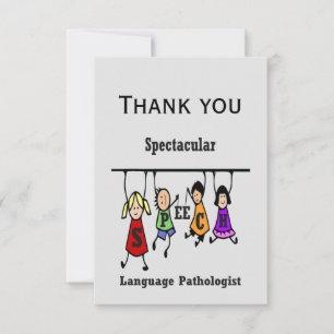 Thank You Spectacular Speech Language Pathologist Card