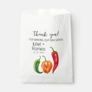 Thank You Spicy Hot Pepper Wedding Favour Bags