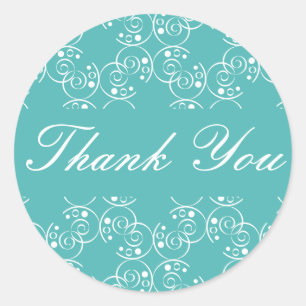 Thank You Spiral Swirls Envelope Sticker Seal