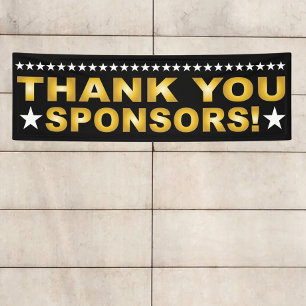 Thank You Sponsors Gold and Black Banner