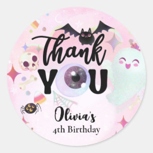 Thank you spooky classic round sticker