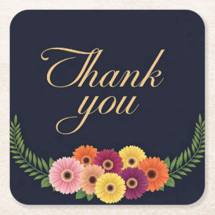 Thank You Square Paper Coaster