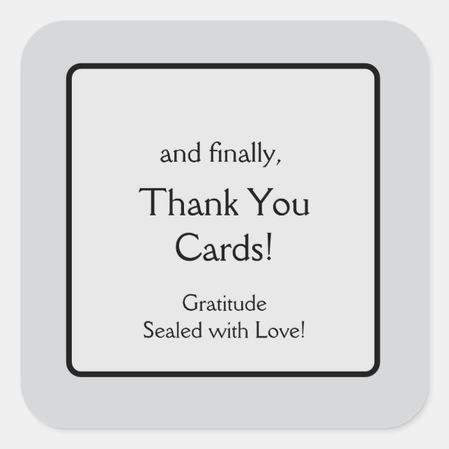 Thank You Square Sticker (Front)