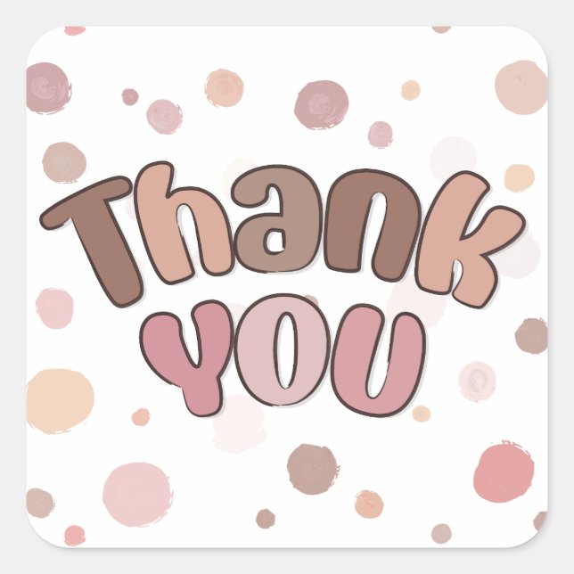 Thank you  square sticker (Front)