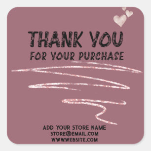 Thank you square sticker
