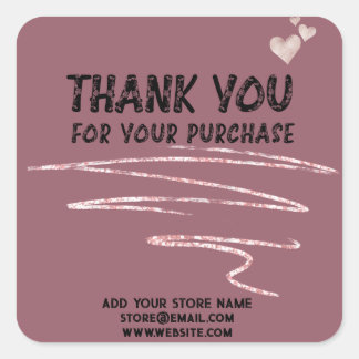 Thank you square sticker