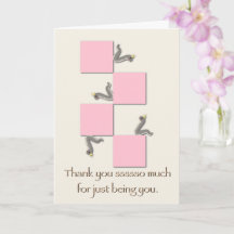 Thank You Sssssso Much Modern Pink Chequerboard Ca