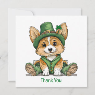 Thank You St. Patrick's Day Corgi Dog Card