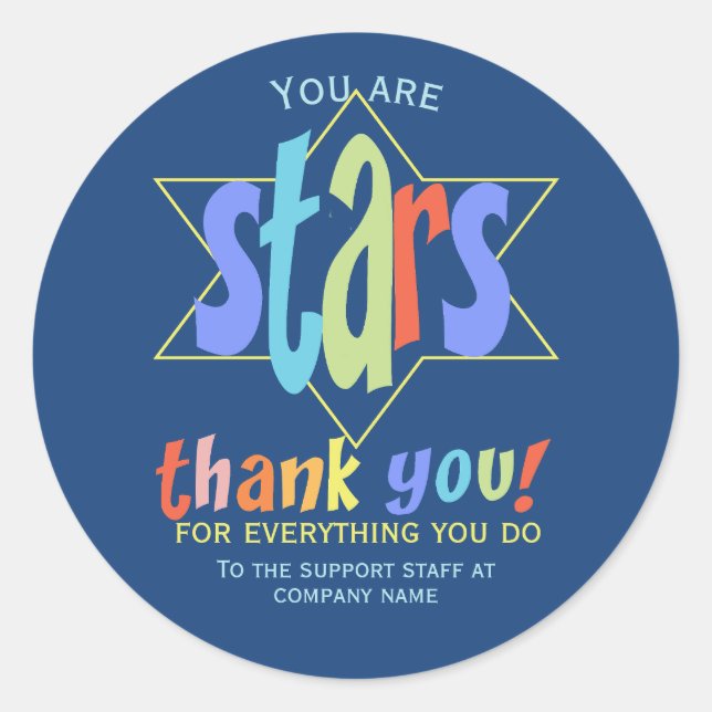 Thank You Staff Group Company Classic Round Sticker (Front)