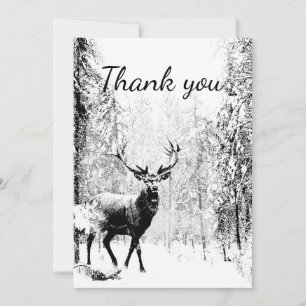 Thank You Stag Deer Animal Forest Art Card