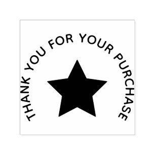 “Thank You” Star Accent Rubber Stamp