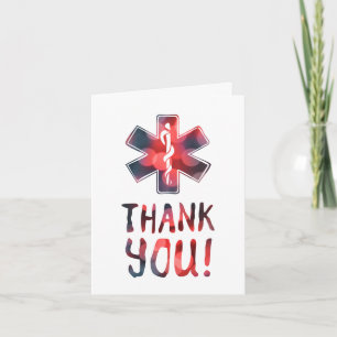 thank you star of life bokeh card