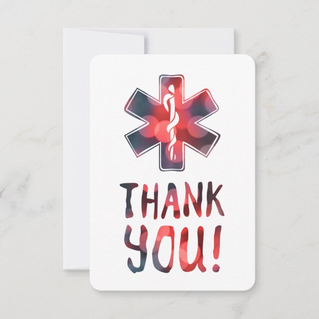 thank you star of life bokeh invitation (Front)