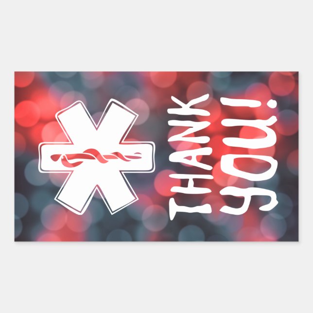 thank you star of life rectangular sticker (Front)