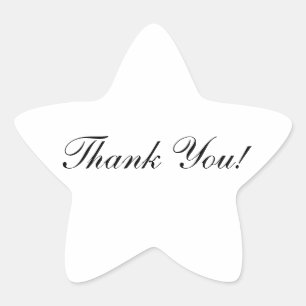 Thank You Star Shaped Sticker