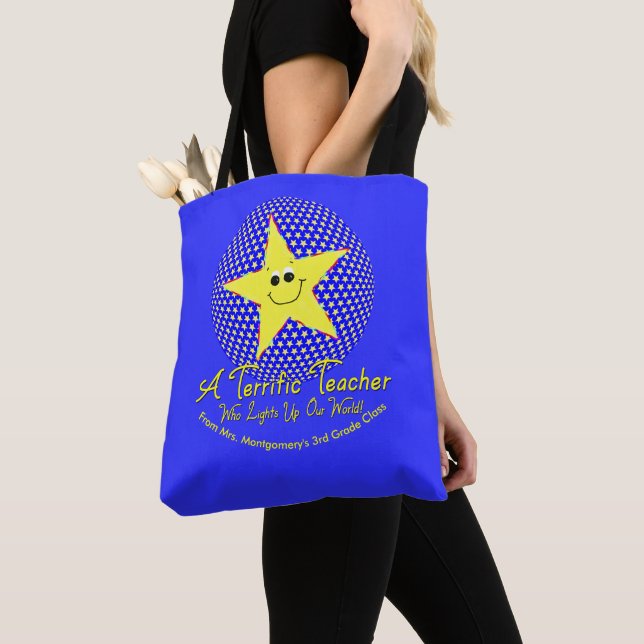 Thank You Star Teacher Poem Tote Bag (Close Up)