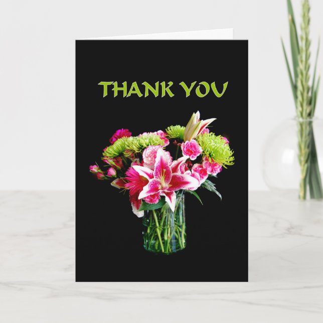 Thank You, Stargazer Lily Bouquet Thank You Card (Front)