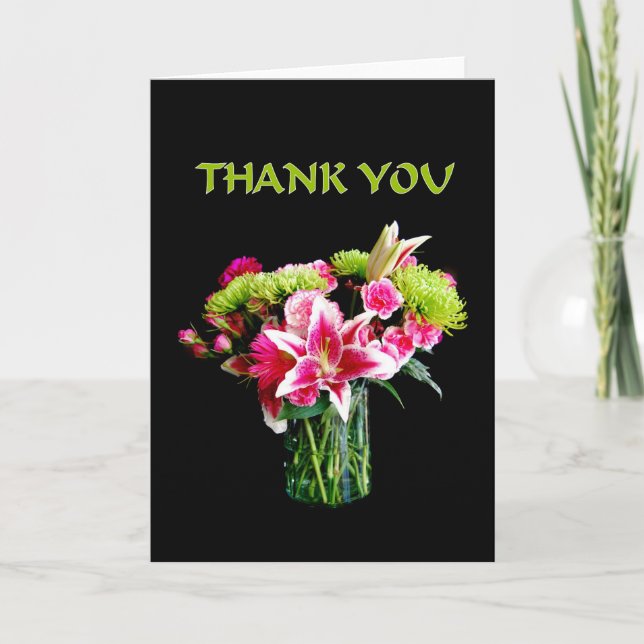 Thank You, Stargazer Lily Bouquet Thank You Card (Front)