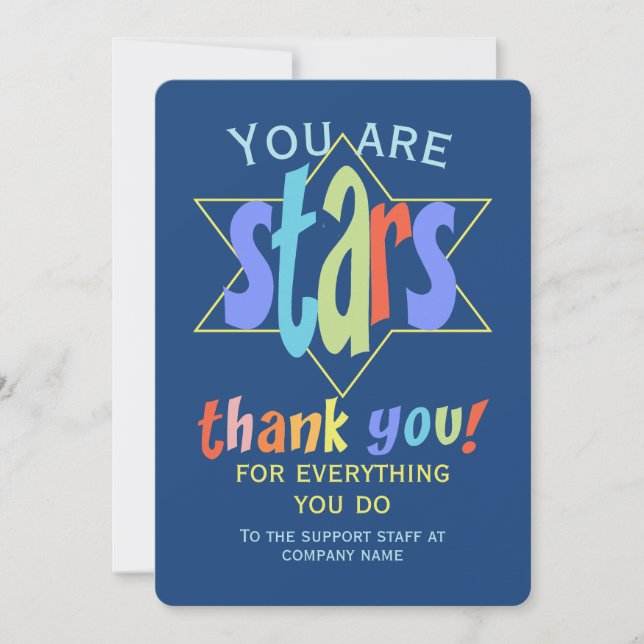 Thank You Stars Staff Group Company Card (Front)