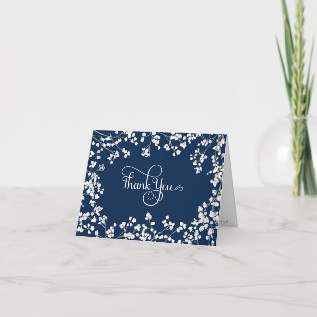 Thank You Stationery Baby's Breath Wreath Wedding (Front)