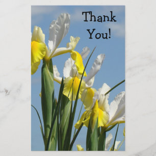 Thank You! stationery Blue Sky Yellow Iris Flowers