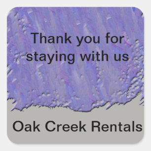 Thank You Staying with Us House Rental Guest Square Sticker