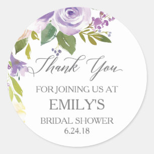 Thank You Sticker - Bridal Shower Favour Sticker